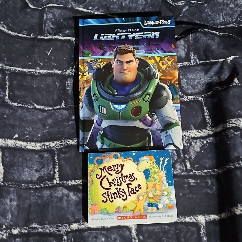 Disney 🦊 Buzz Lightyear and Merry Christmas Stinky Face Book Bundle NEW